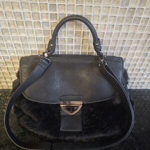 Ladies Imoshian Fur Shoulder Purse with handles